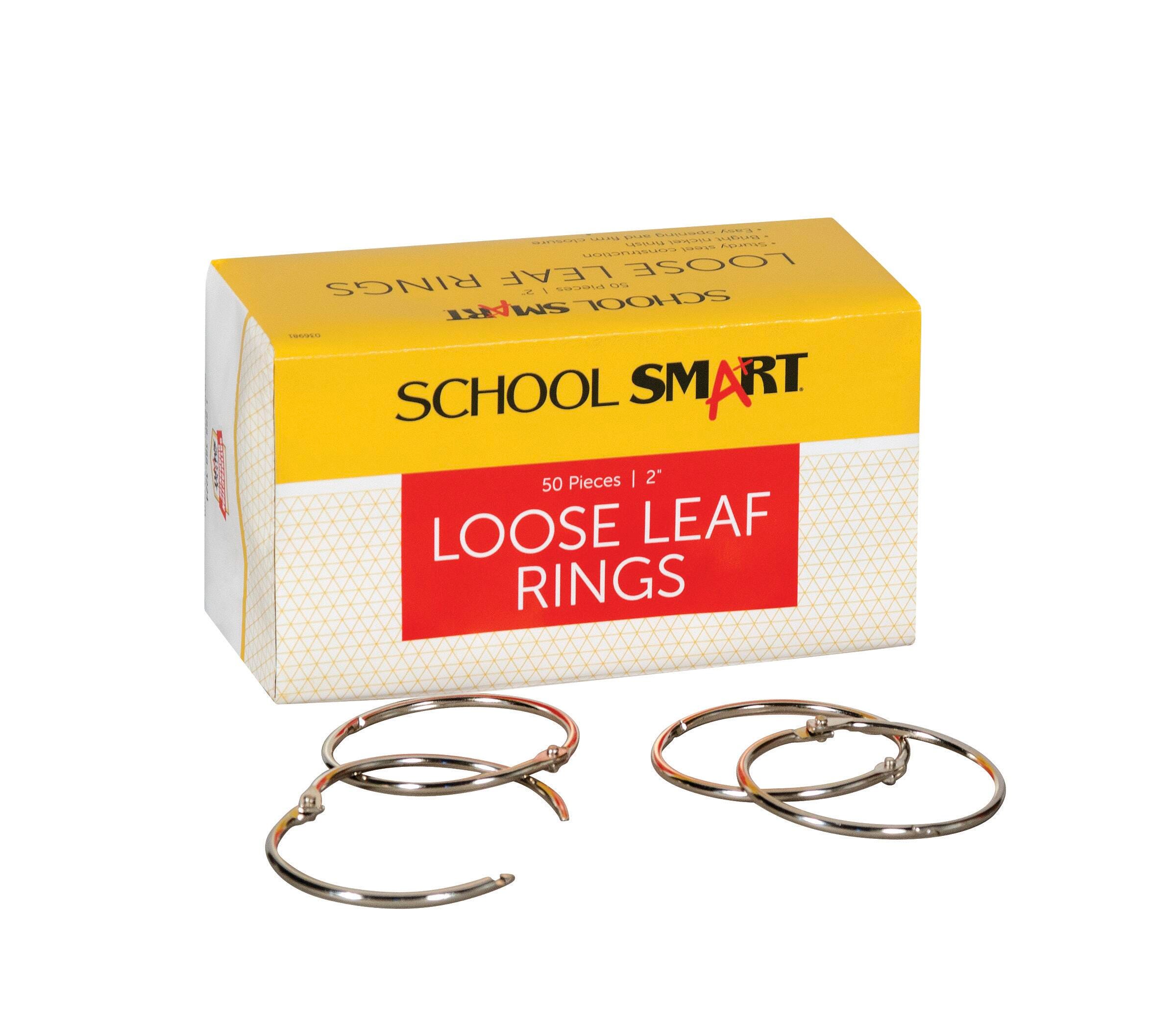 School Smart Loose Leaf Rings, 2 Inches, Nickel Plated Steel, Pack of 50 036981